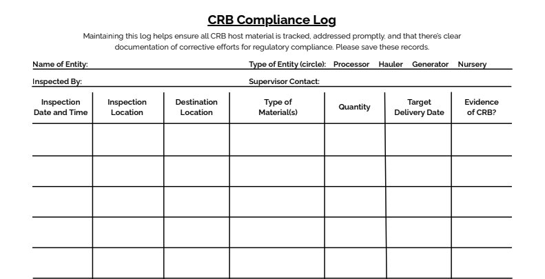 screenshot of inspection sheet